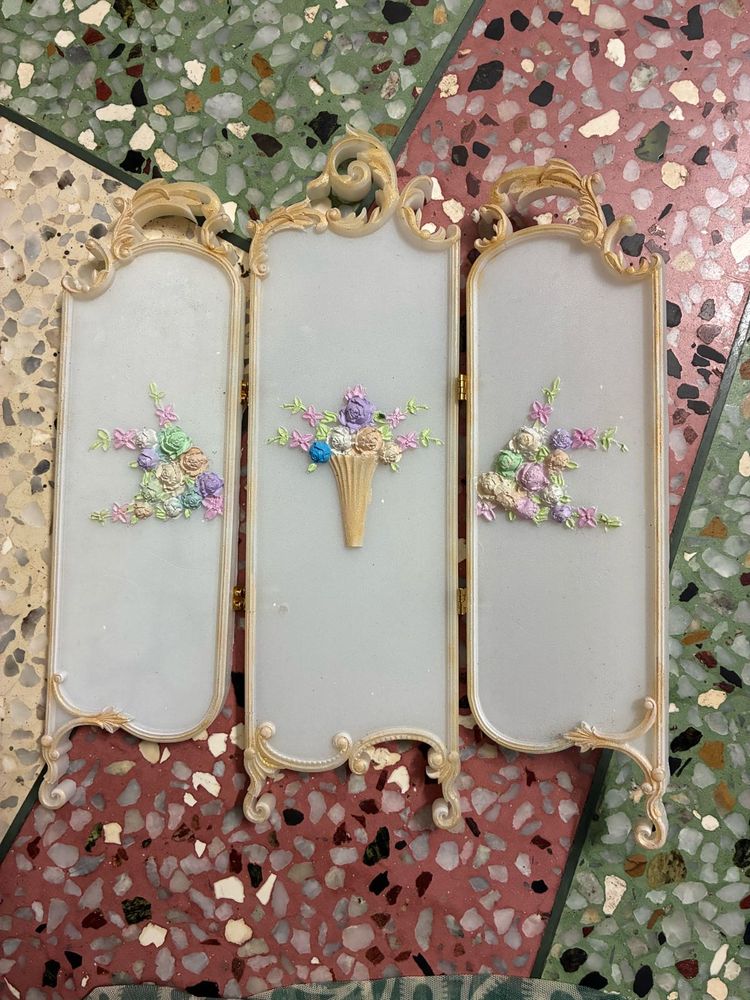 Imported Miniature Floral Screen Room Divider