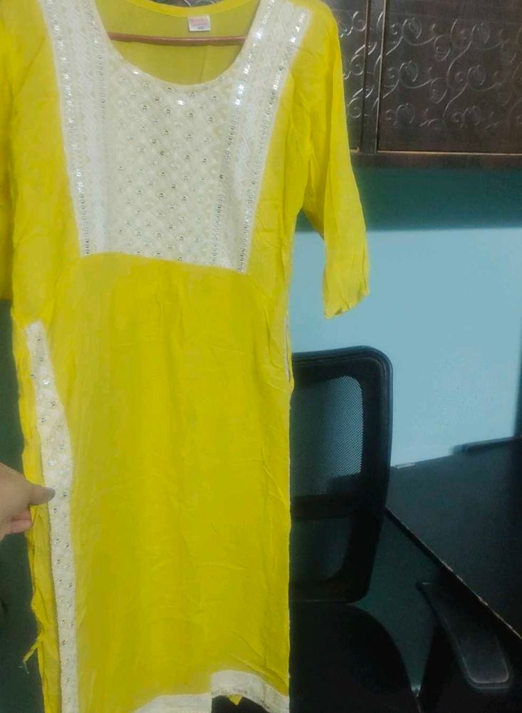 Cotton Kurta Set Yellow