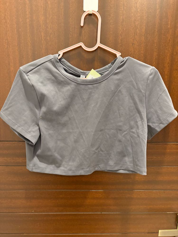 Grey Crop Top