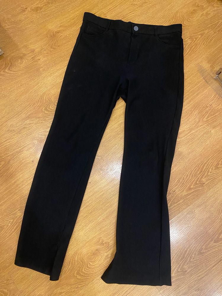 Zara Ribbed Pants With Slit