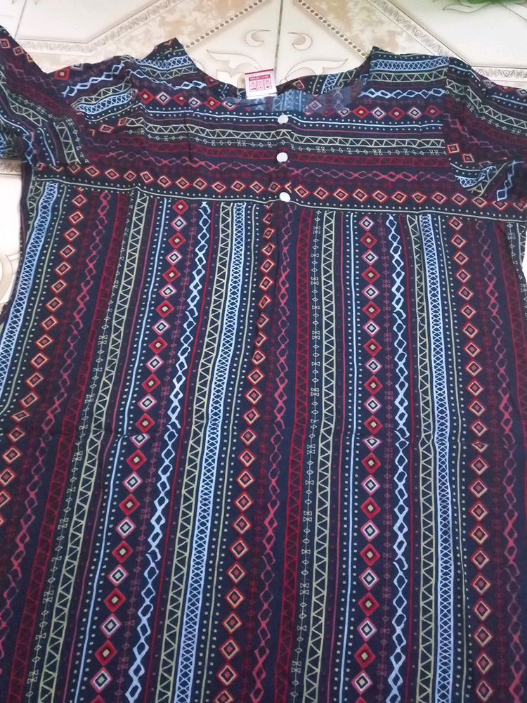 navy blue kurti with digital print