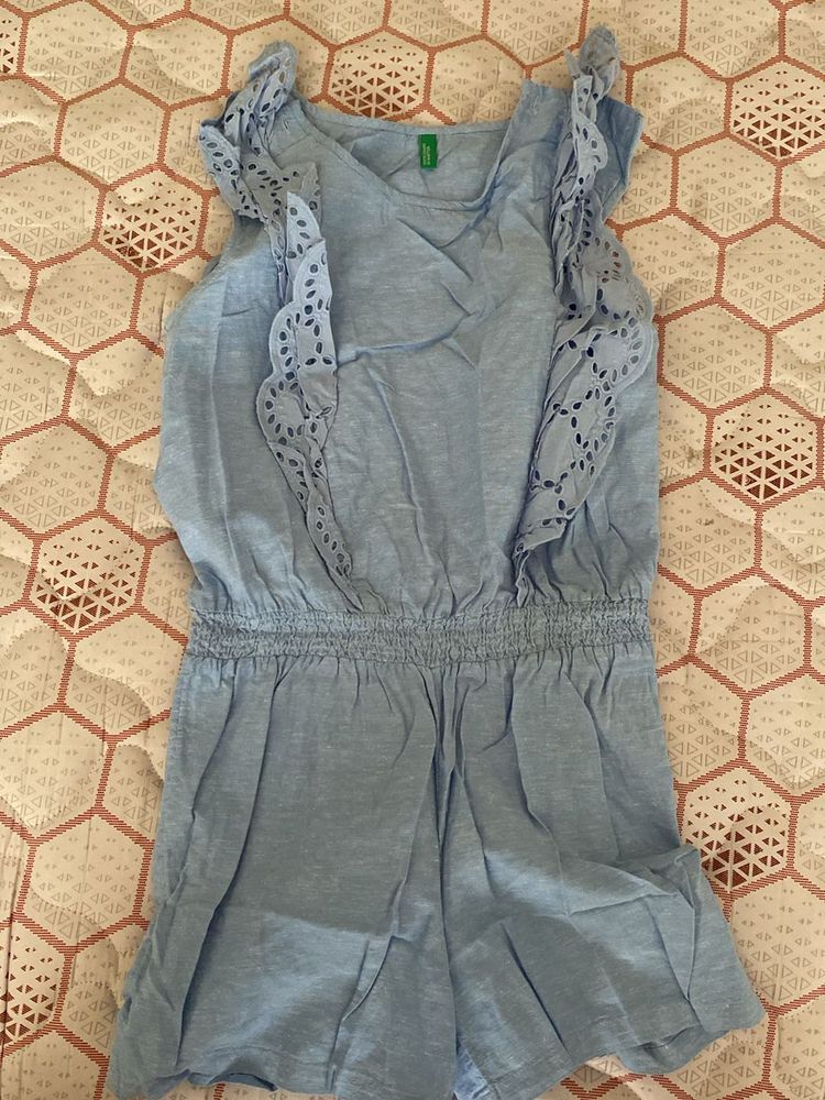 Benetton Light Blue Romper