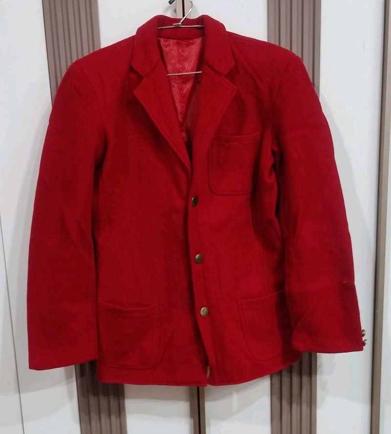 Red Casual Blazer