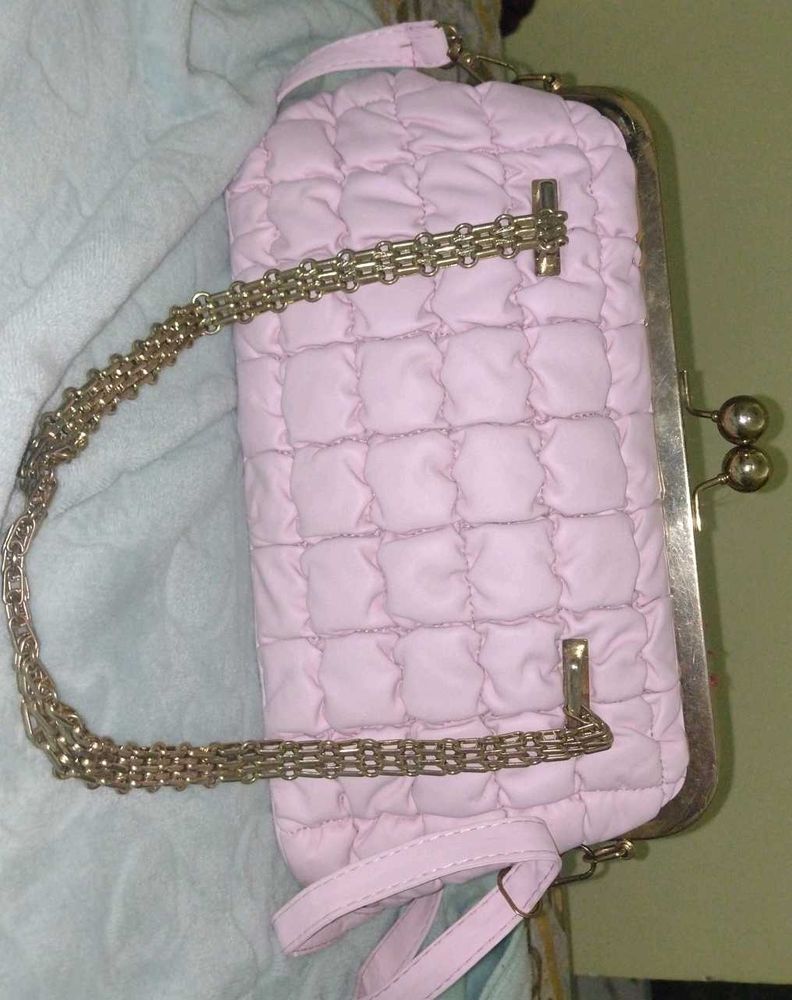 Pink Quilted Clutch