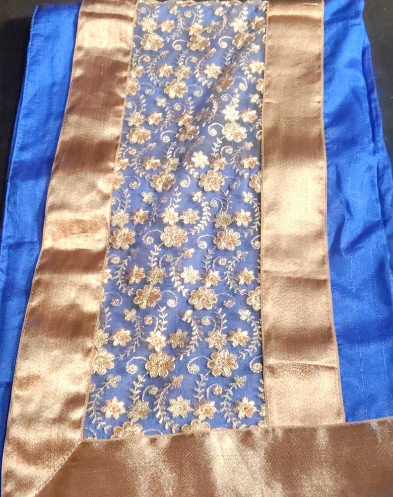 Blue &amp; Gold Embroidered Fabric🩵💛