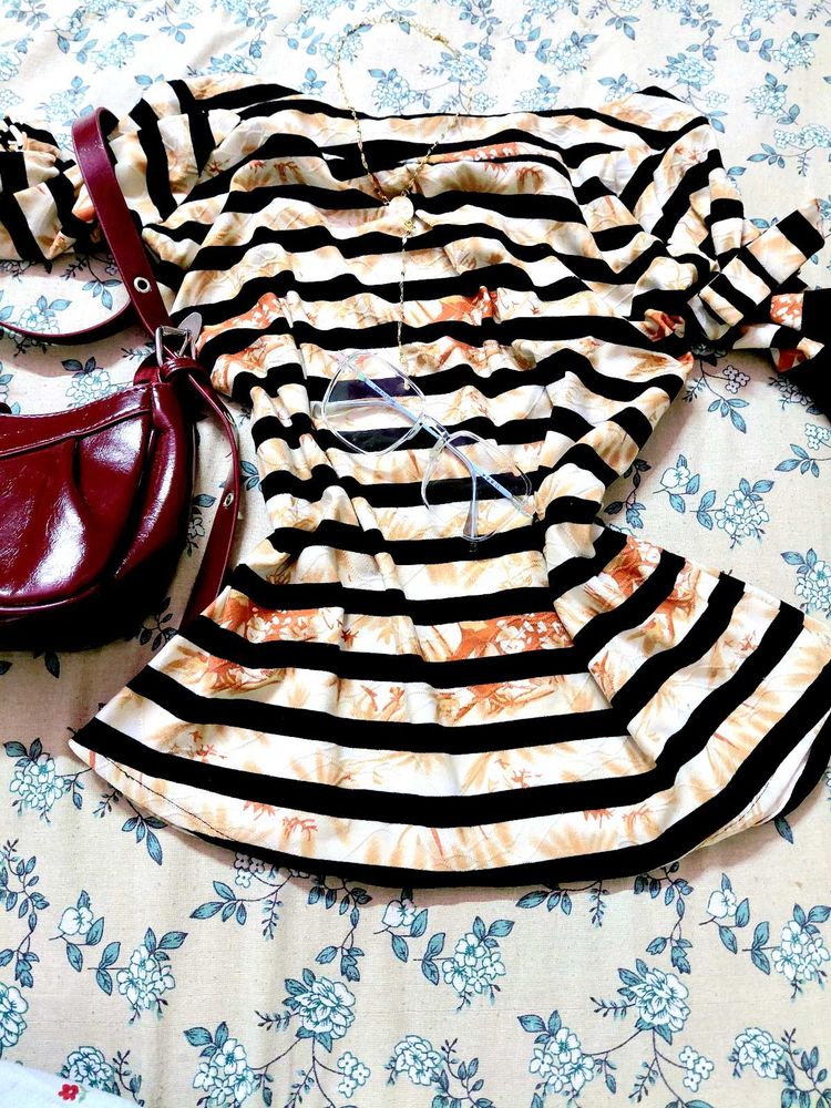 Striped Print Top