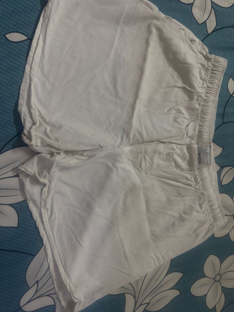 Unisex White Shorts