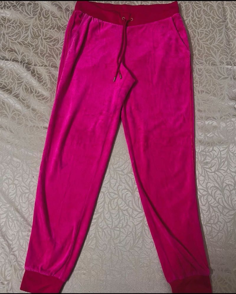 Juicy Couture Pink Velour Track Pants