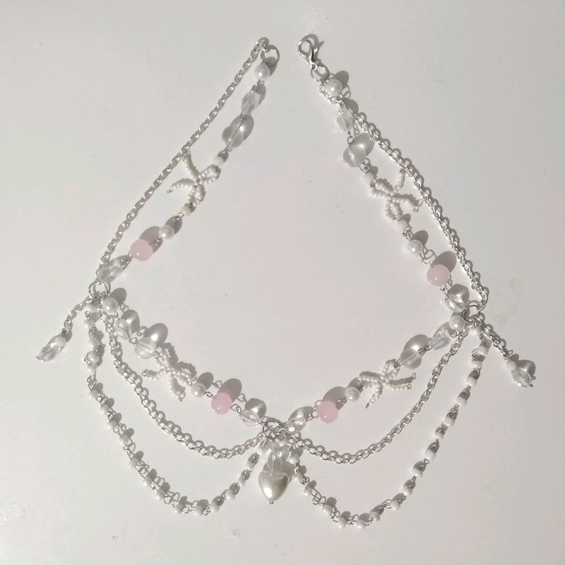 pink coquette pearl necklace💗🦪