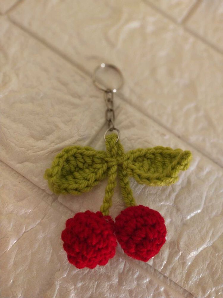 Cherry 🍒 Crochet Keychain