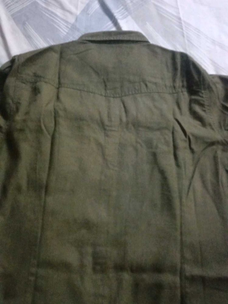 Olive Green Casual Shirt