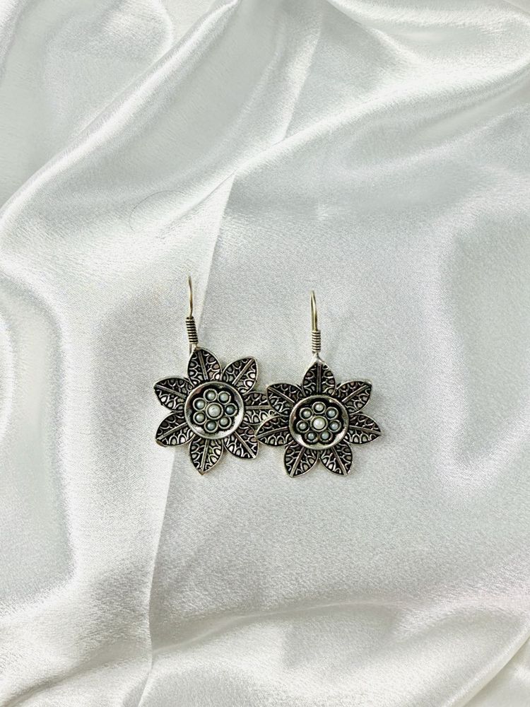 Pushpika Silver Replica Earrings