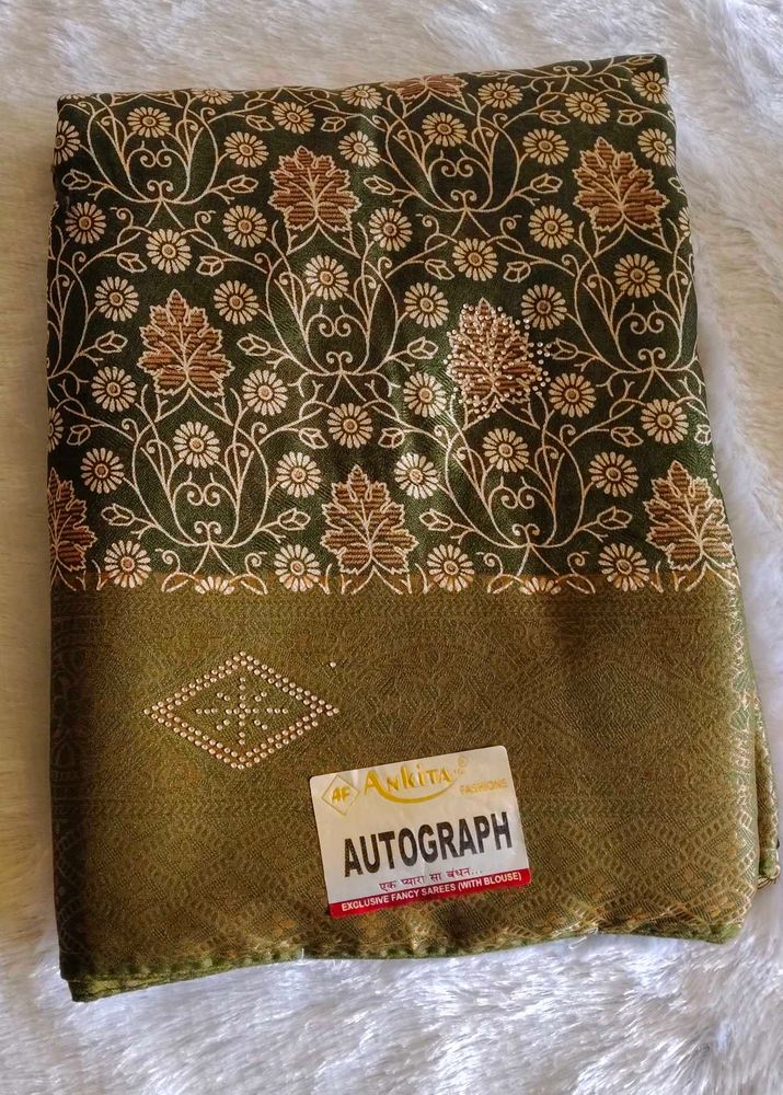 Beautyful Green Floral Saree