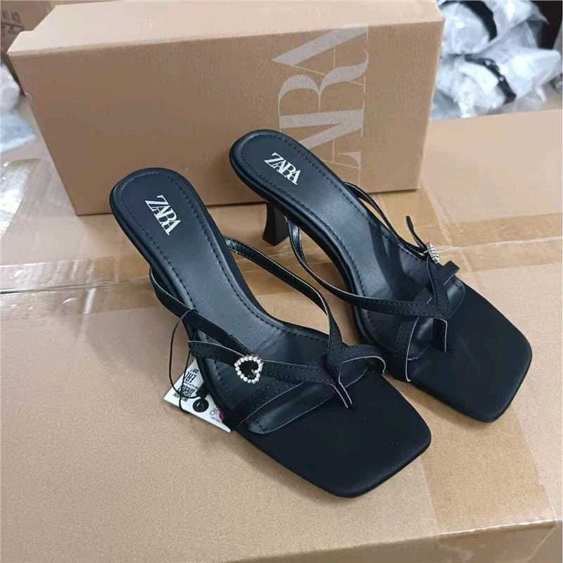 Zara Black Heeled Sandals