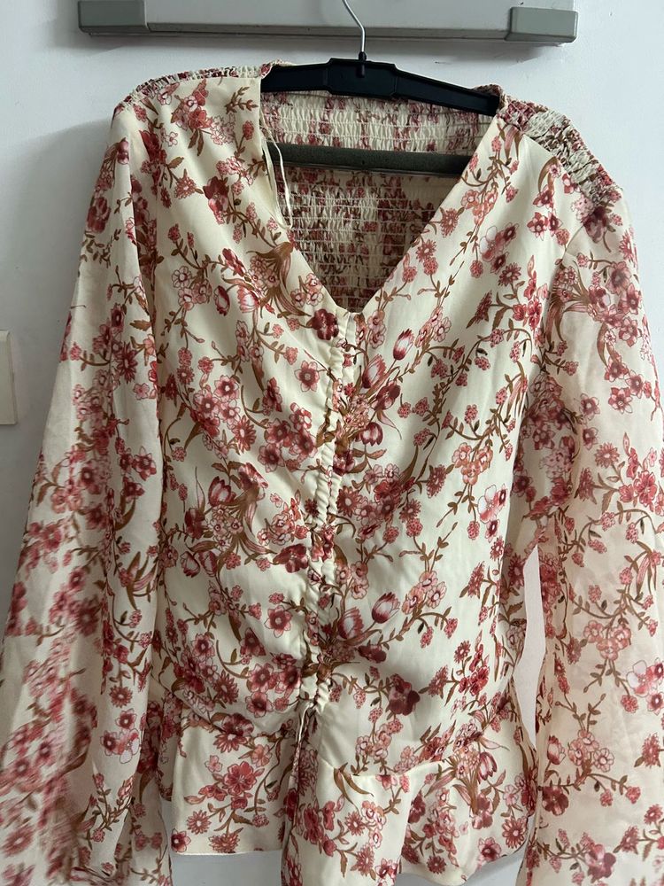 Floral Smocked Long Sleeve Top