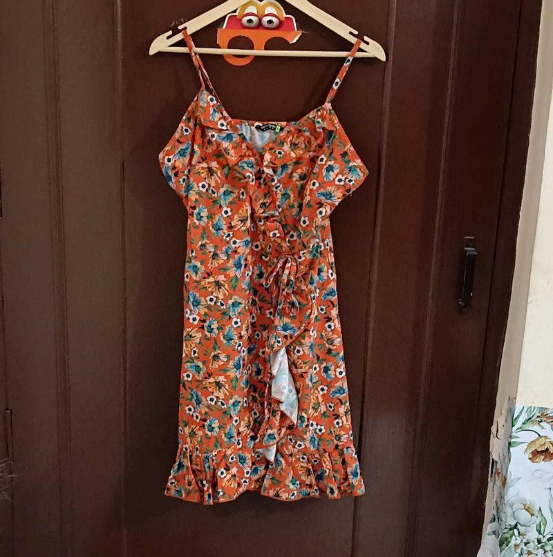 Orange Floral Dress