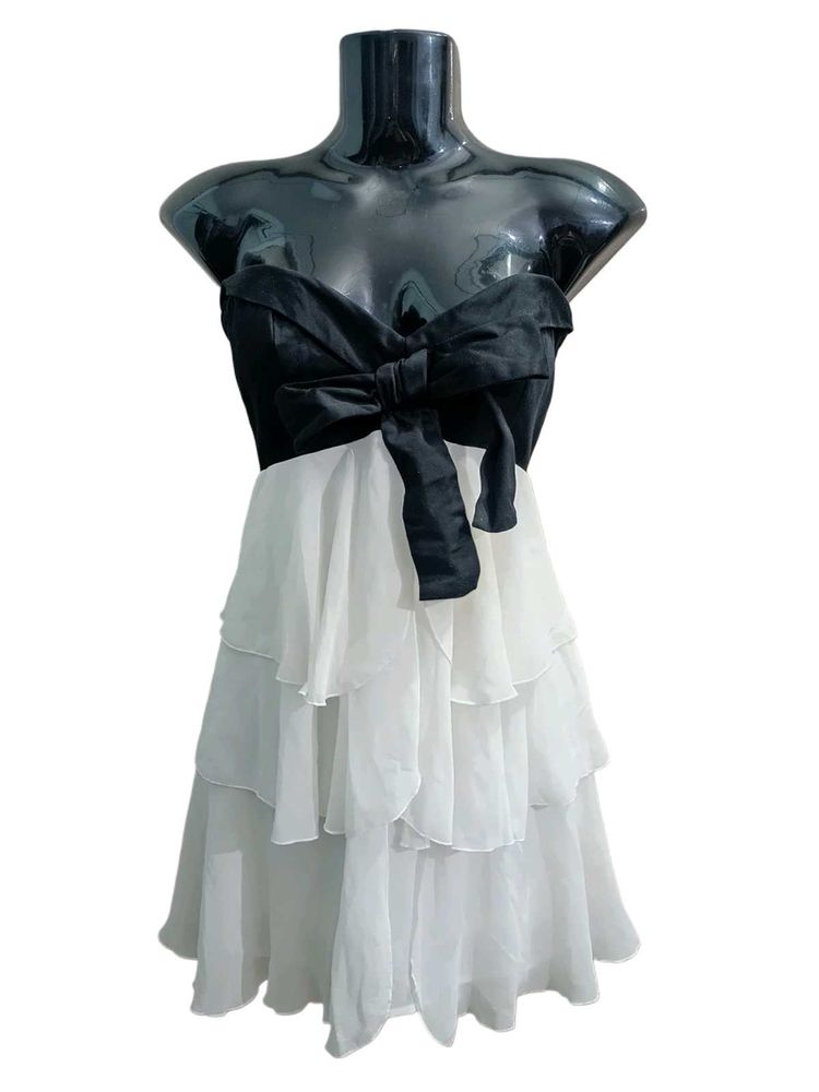 Elegant Bardot Strapless Mini Dress Xs &amp; S