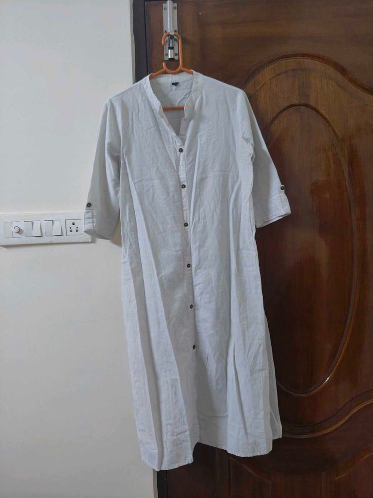 New White Cotton Kurti