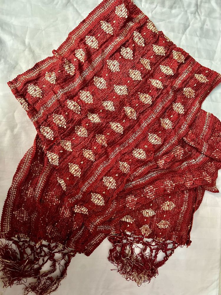 Red Patterned Duppata For Men’s Sherwani