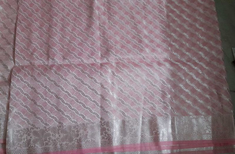Elegant Light Pink Georgette Benarasi Saree