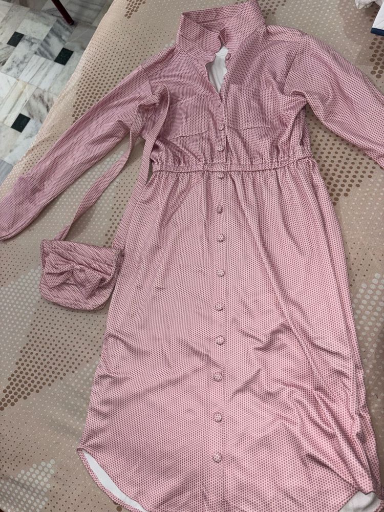Pink Shirt Dress