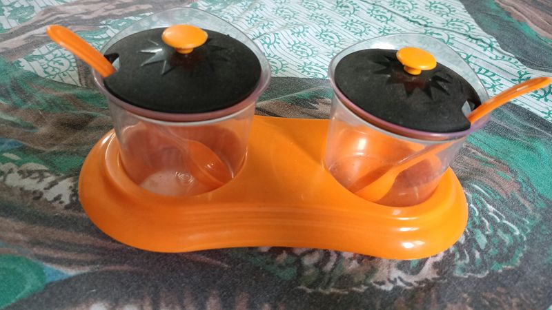 2 PC Multipurpose Dining Stand with Container Unbr