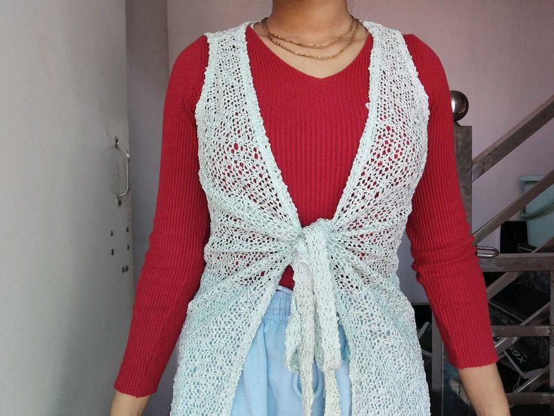 Crochet Tie-Front Vest