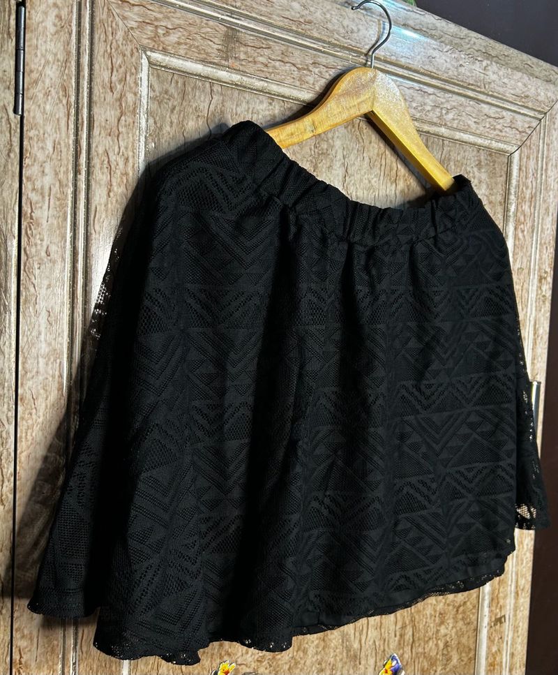 🔥😳Black Lace Mini Skirt