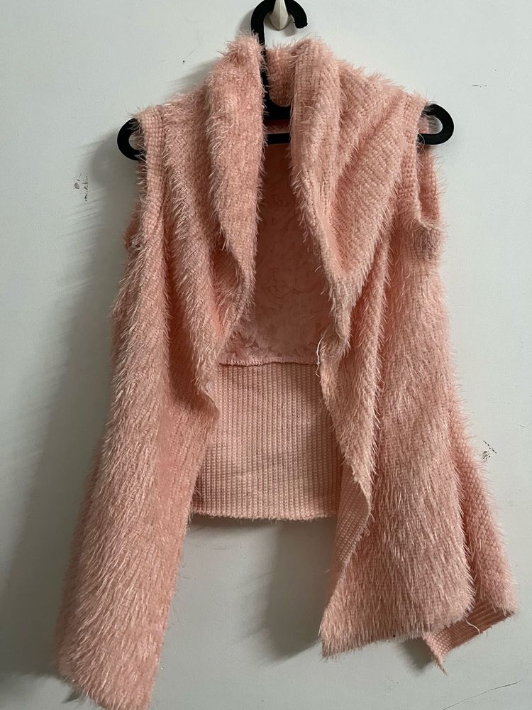 Fluffy Pink Vest