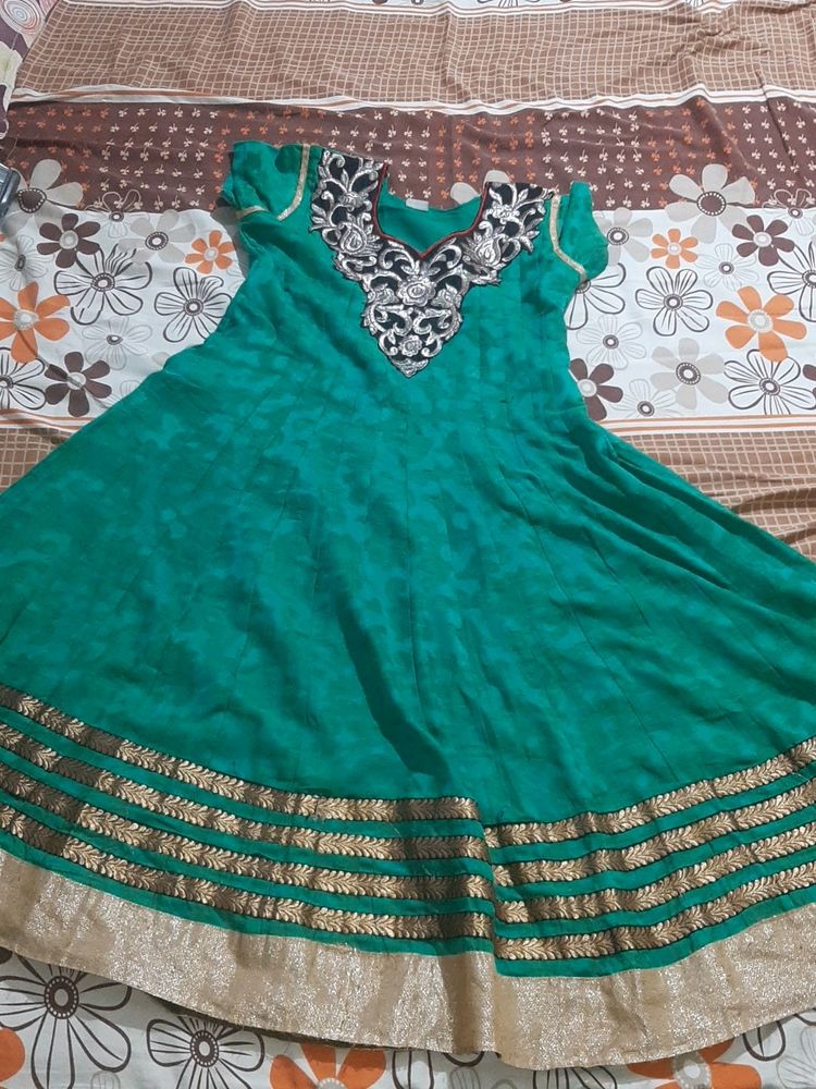 Green Anarkali Top
