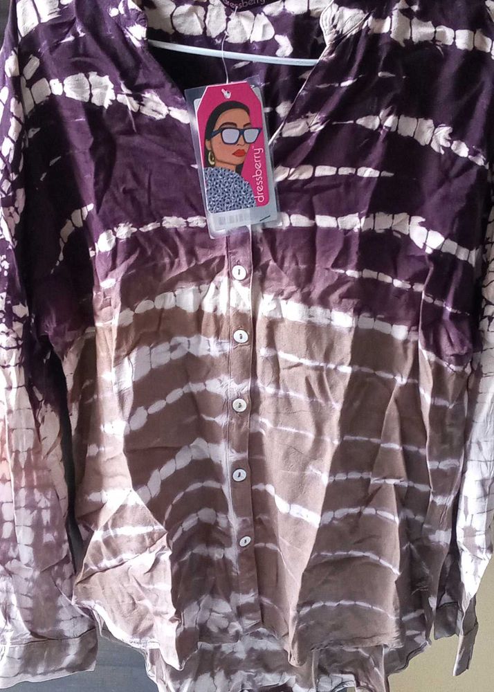 DressBerry Tie-Dye Button-Up Shirt