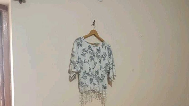 Floral White Casual Top