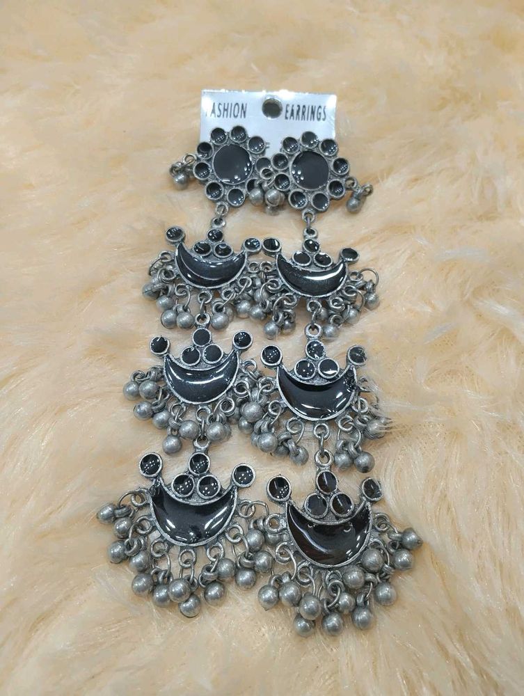Silver Tone Dangle Earrings
