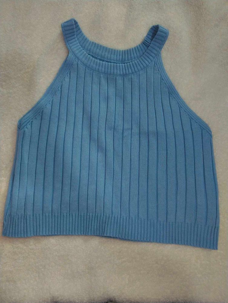 Halter Neck Blue Top