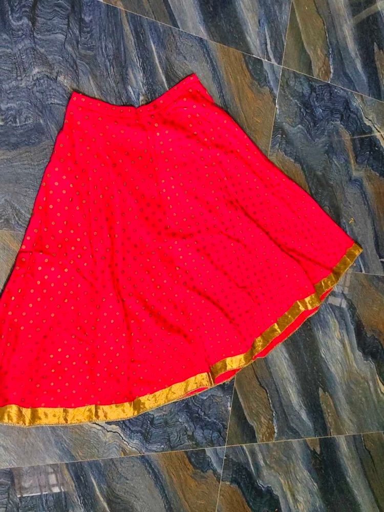 Red &amp; Gold Ethnic Skirt
