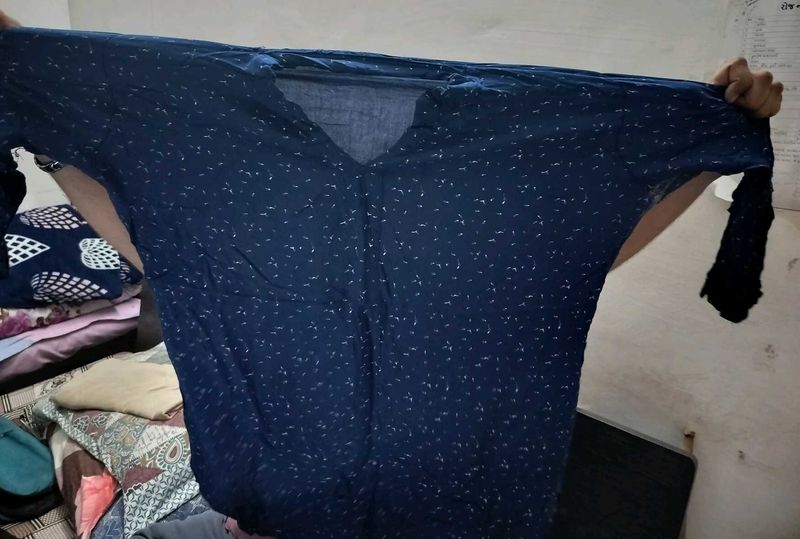 Navy Print Blouse