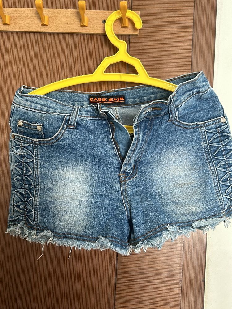 Blue Denim Shorts For Summer