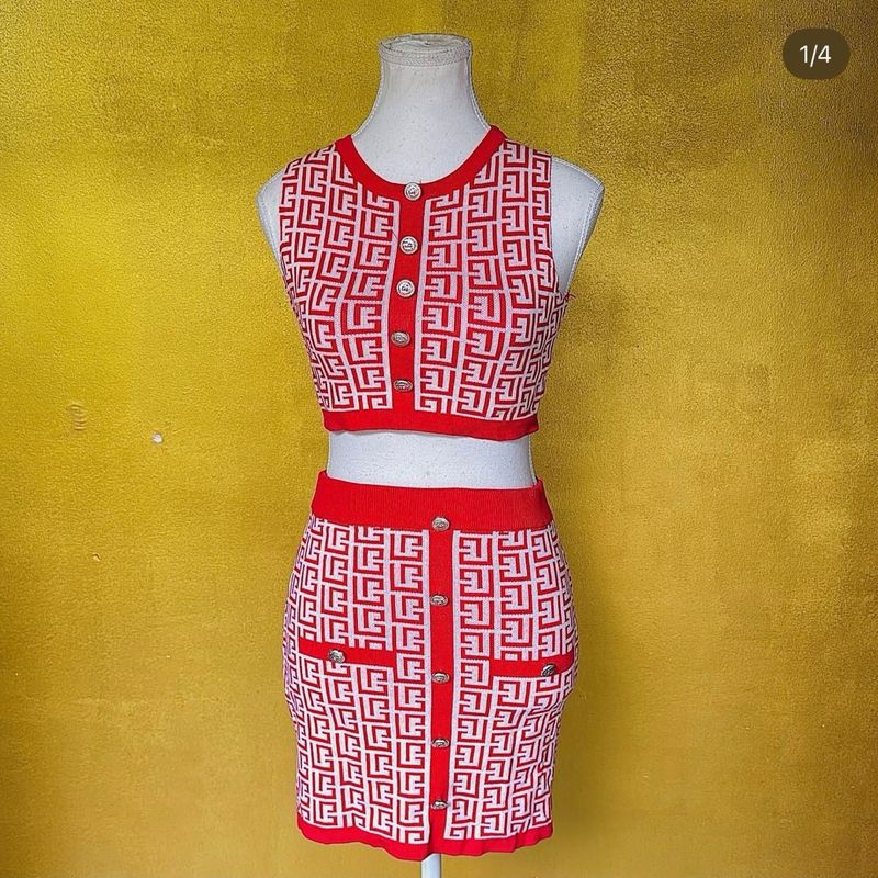 Red &amp; White Co-ord Set