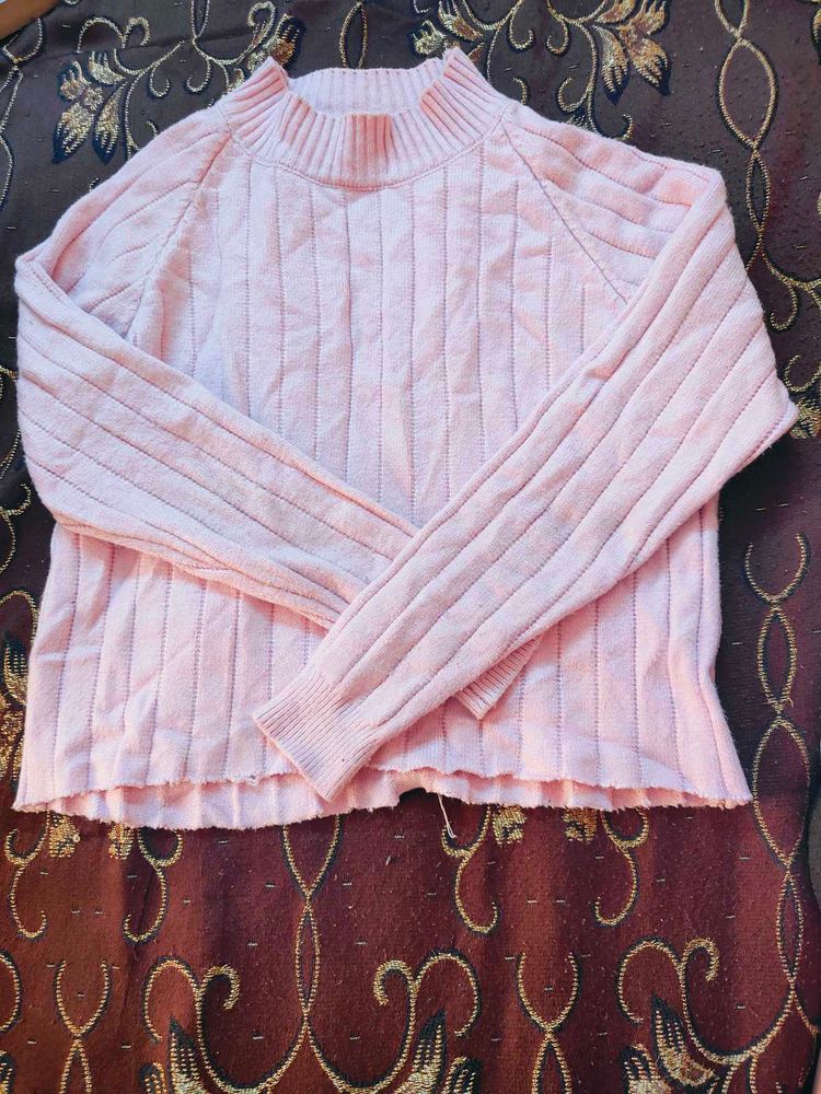 Pink Cropped Sweater