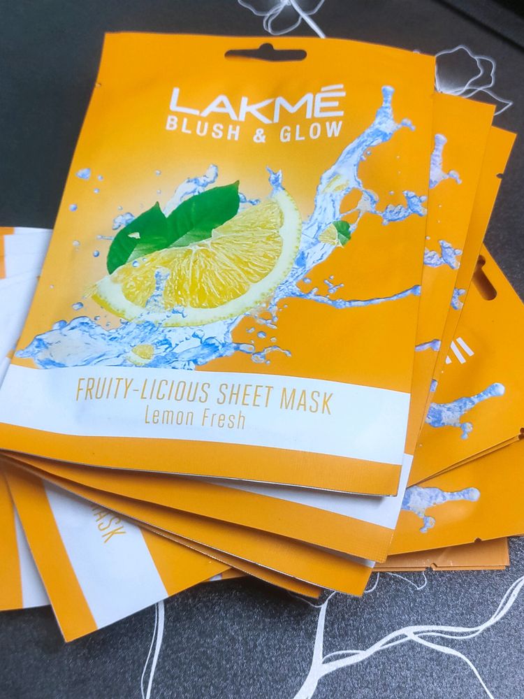 Pack Of 10 Lakme Blush &amp; Glow Sheet Mask