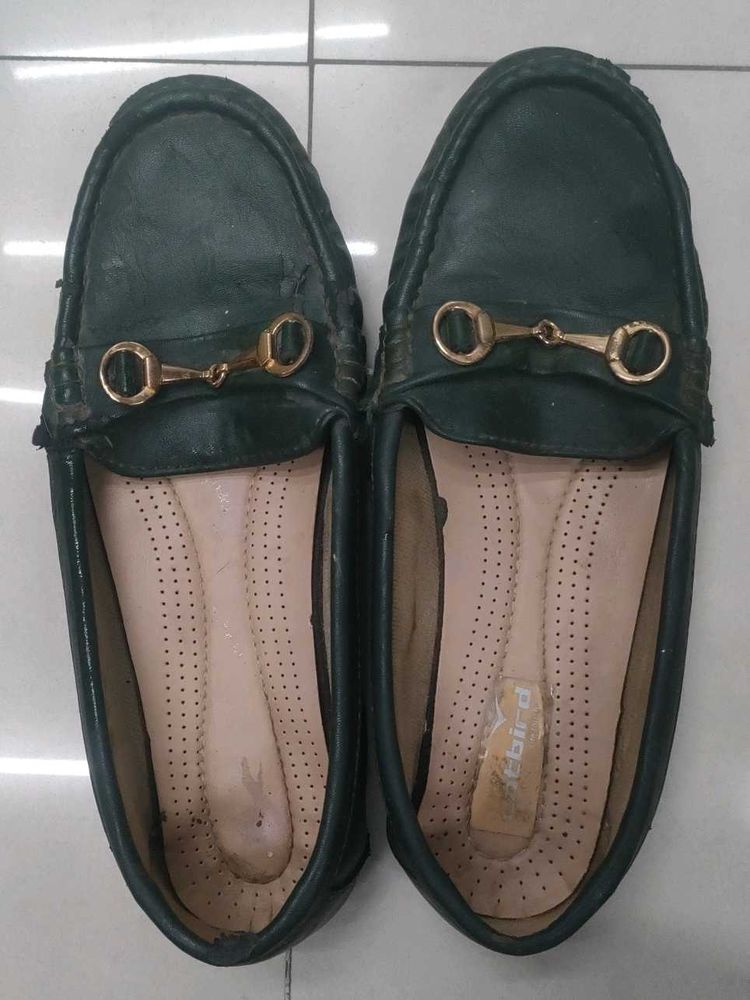 Green Leather Loafers