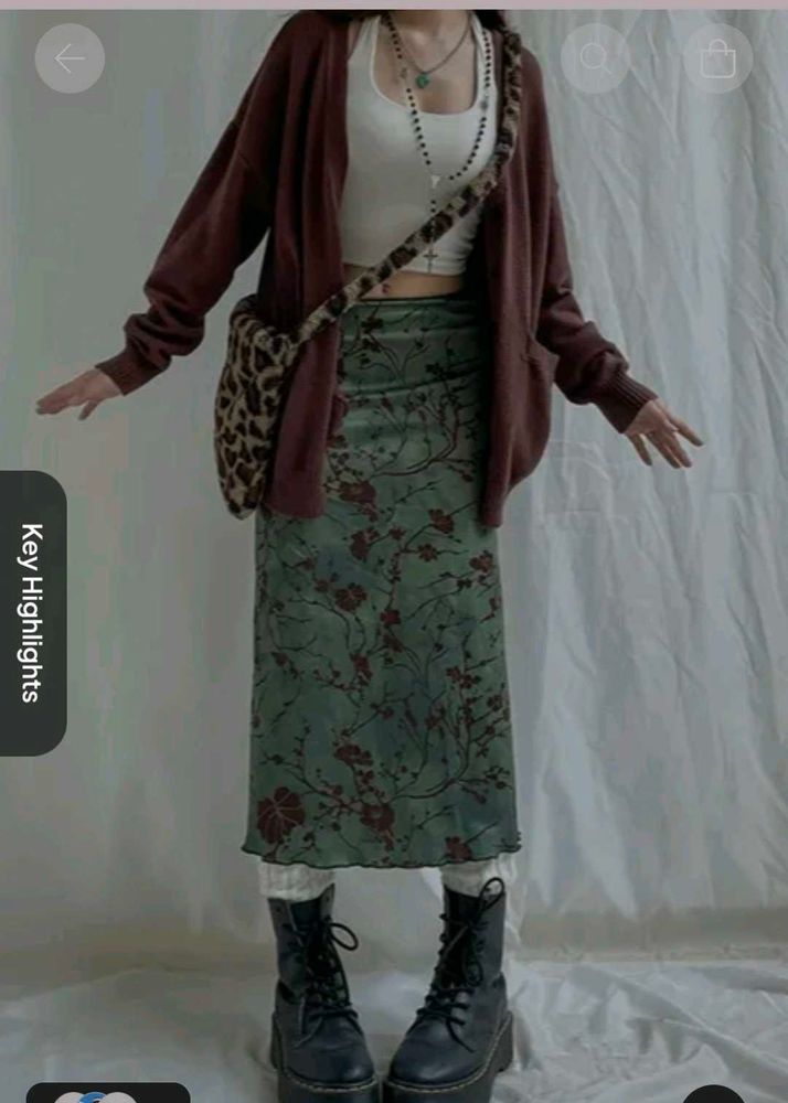 Floral Print midi Skirt (Newme)