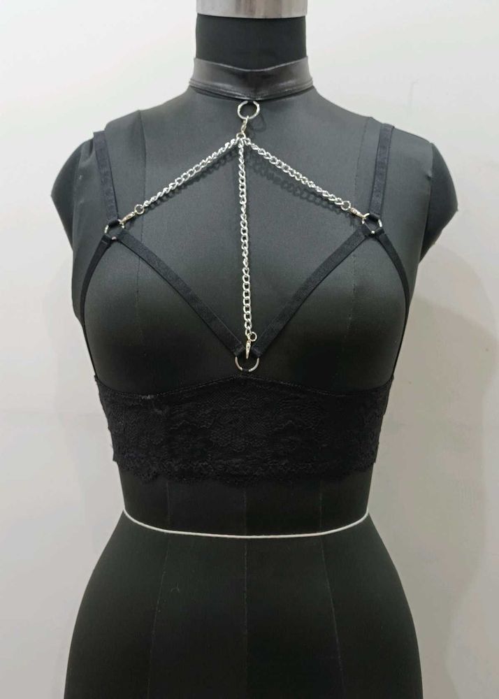 Black Chain Detail Bralette