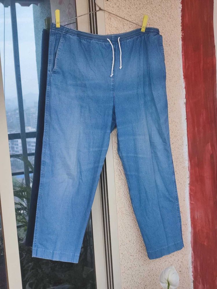 Unisex Denim Look Cotton Pants