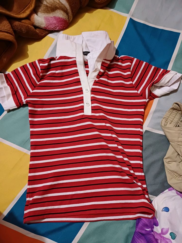 Red And White Top