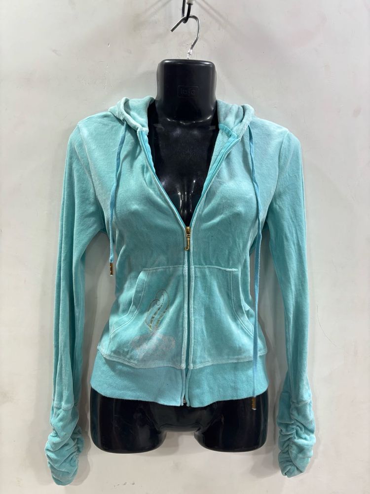 Juicy Couture Aqua Velour Hoodie