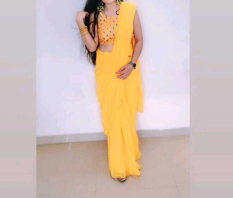 Ready To Wear Saree Haldi Function