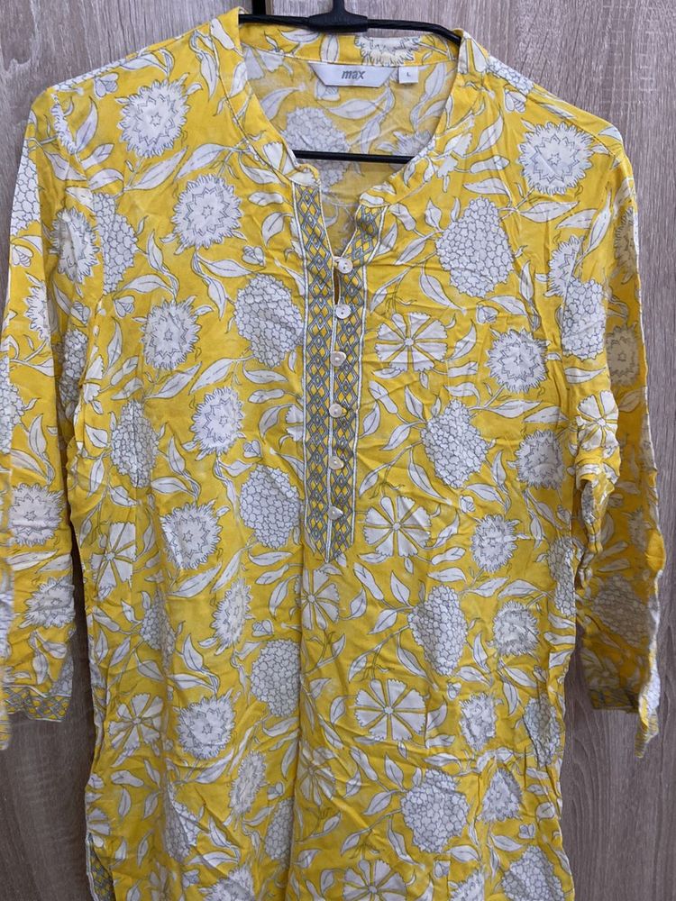 Yellow Floral Kurti