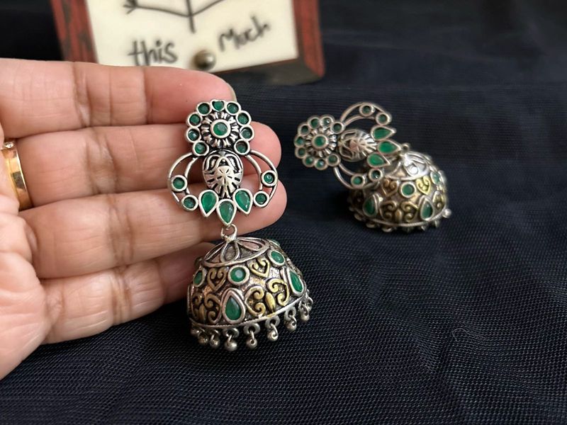 Combo Offer Emerald Jhumka Earrings