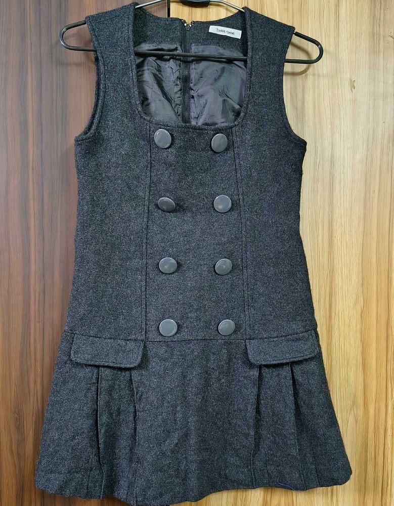 Cute Gray Sleeveless Mini Dress